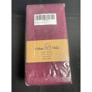 Urban Villa 12 Pack Cotton Napkin Set Purple 20x20 Solid Cloth Dinner Napkins
